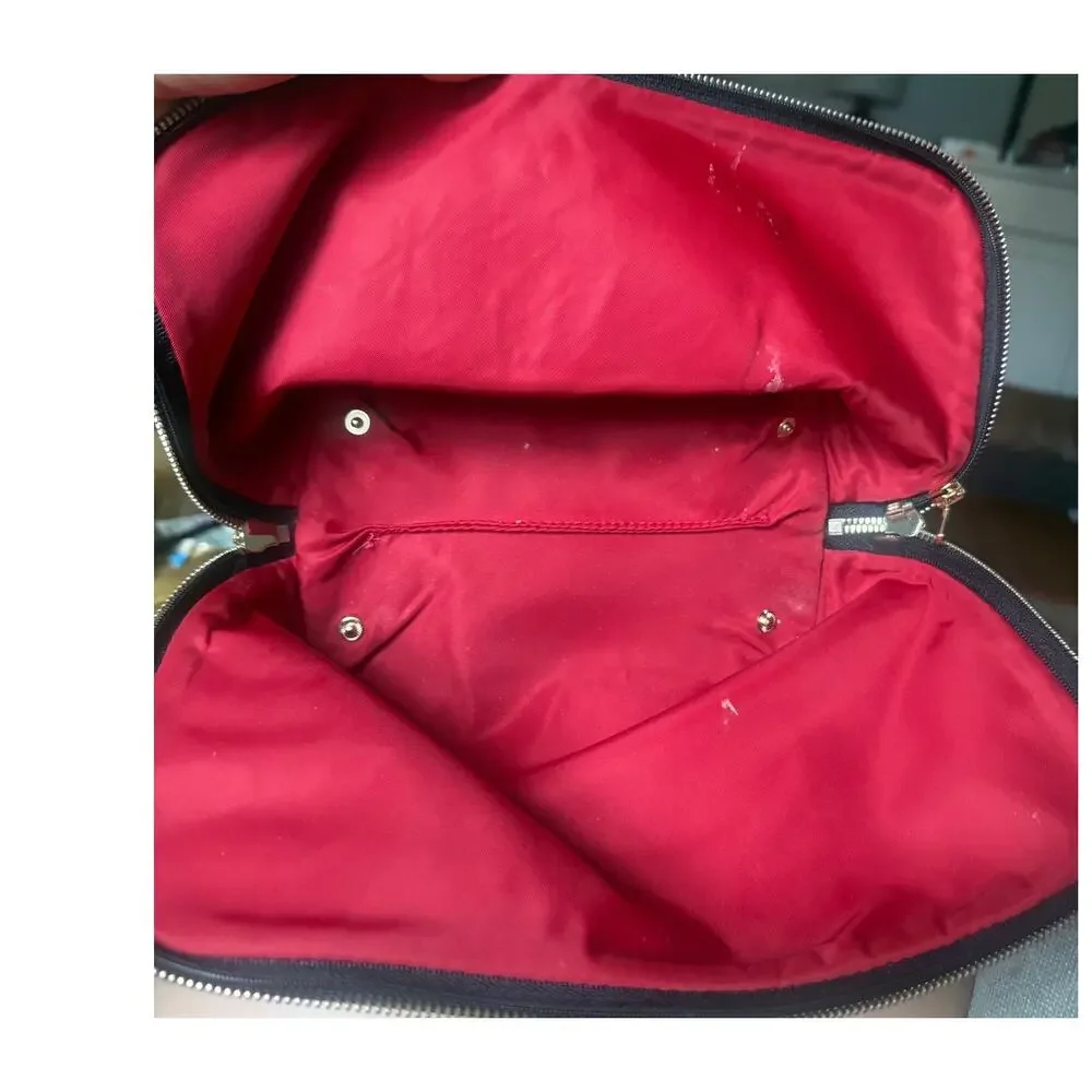 Kusshi Everyday Leather Makeup Bag in Camel Red Leather